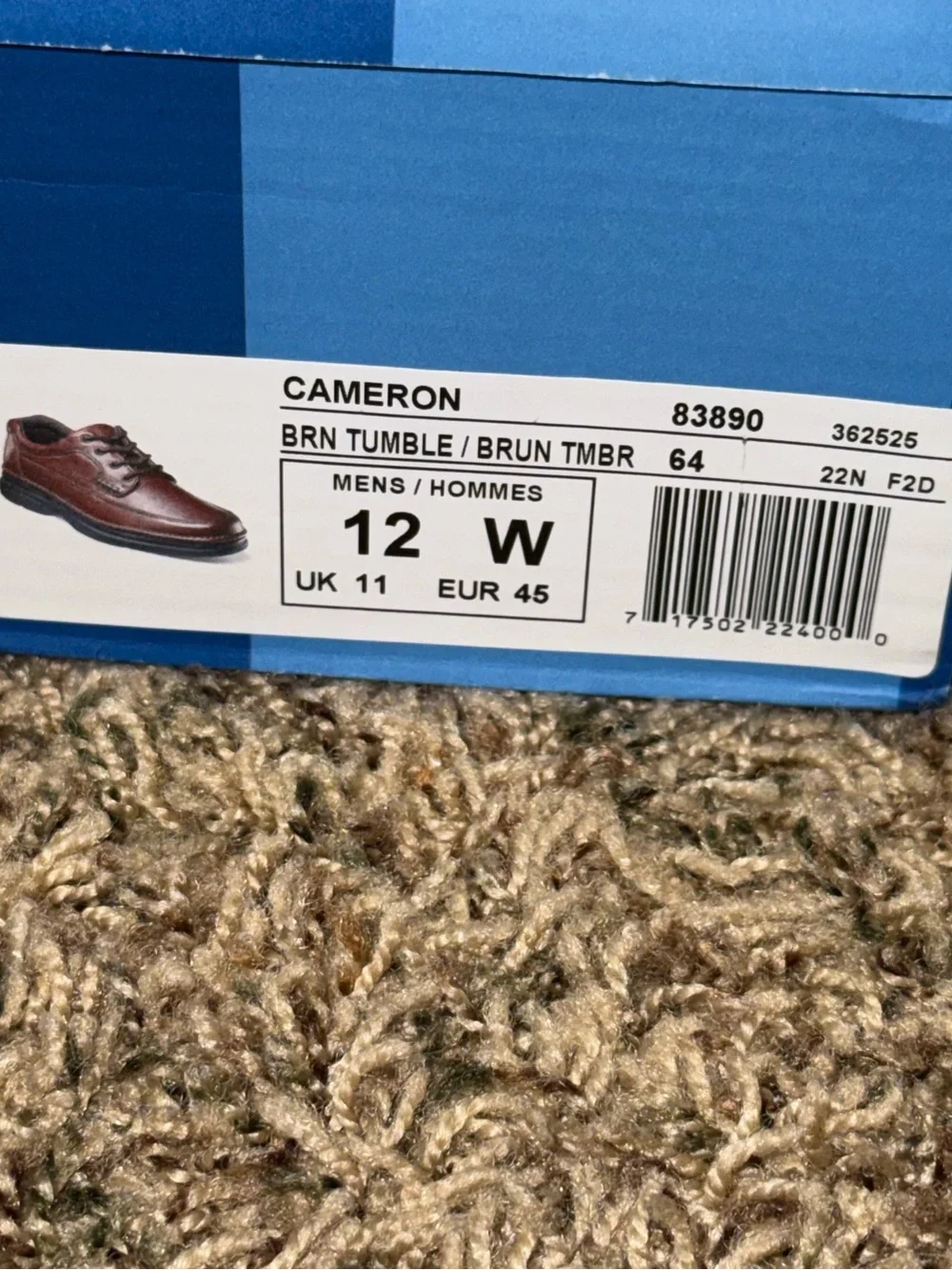 Nunn Bush Mens 12 W Cameron Genuine Leather Comfort Gel Brown  Lace Up Shoes NIB